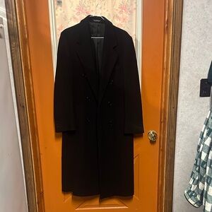 Black Double-Breasted Overcoat